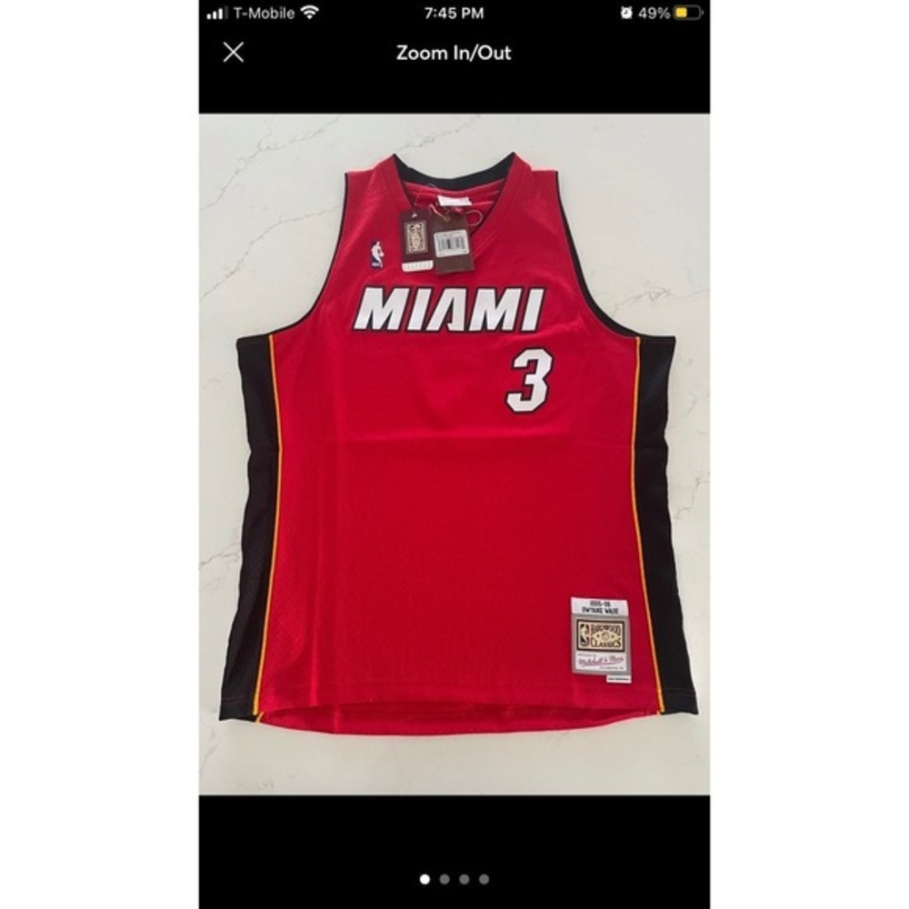 *NWT Mitchell & Ness Miami‎ Heat Dwayne Wade NBA Alternate Jersey Men's size 2XL